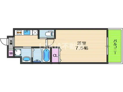 天王寺エルモ(1K/3階)の間取り写真