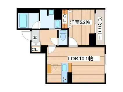 アヴニール上杉(1LDK/1階)の間取り写真