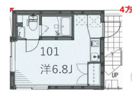 スタイルレジデンス中野(ワンルーム/1階)の間取り写真