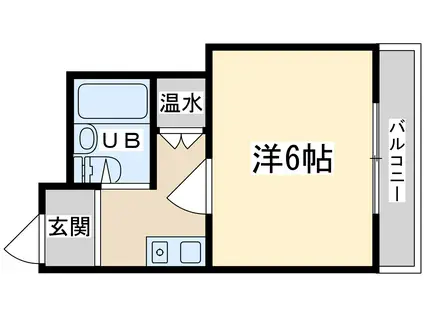 ヒューマンビレッジ(1K/4階)の間取り写真