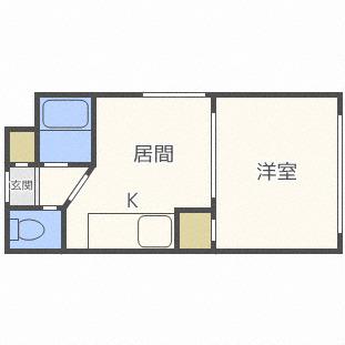 キラメック栄町3号館(1DK/2階)の間取り写真