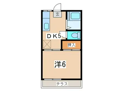 コナテラス(1DK/1階)の間取り写真