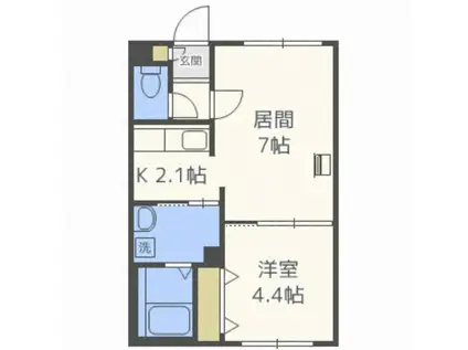 HS平岸445(1DK/3階)の間取り写真