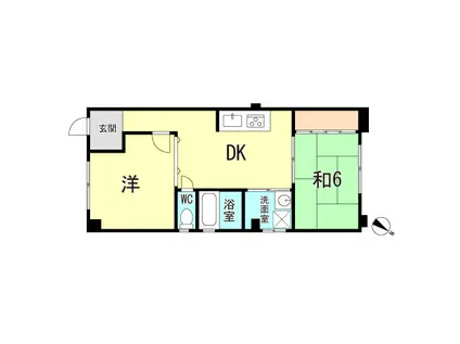 ハイツイースト須磨(2DK/1階)の間取り写真