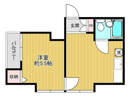 ミシェルハウス(1DK/2階)の間取り写真