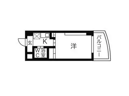 岩井橋ロイヤルハイツ(1K/7階)の間取り写真