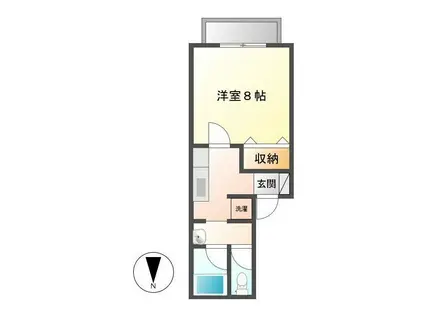 フラット山代東(1K/2階)の間取り写真