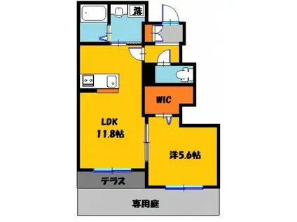 コンフォルトアンビエンテ II(1LDK/1階)の間取り写真