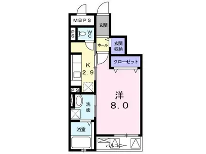 シェリール河崎3(1K/3階)の間取り写真