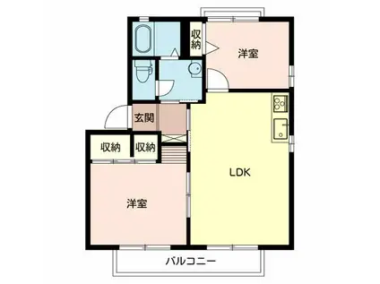 カサベルデA(2LDK/2階)の間取り写真