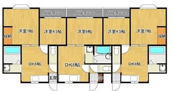 リバティ溝口(1DK/3階)の間取り写真