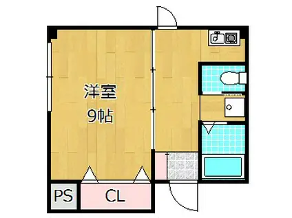 宮之阪ハイツ参番館(1K/3階)の間取り写真