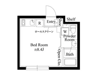 カーサピアッチェ蒲田イースト(ワンルーム/1階)の間取り写真