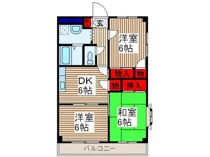 メゾンクララ(3DK/3階)の間取り写真