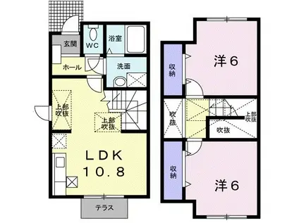 エトワール(2LDK/1階)の間取り写真