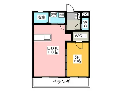 ケルンIII(1LDK/3階)の間取り写真