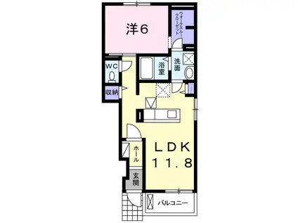 メゾン ポプルス(1LDK/1階)の間取り写真