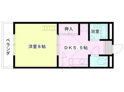 センチュリーハイツ(1DK/2階)の間取り写真