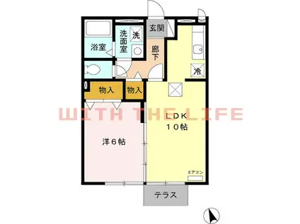 アヴニール合川(1LDK/1階)の間取り写真