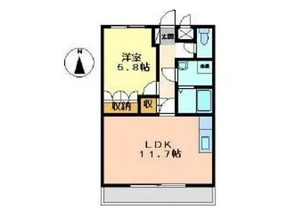 プラッツハイム(1LDK/2階)の間取り写真