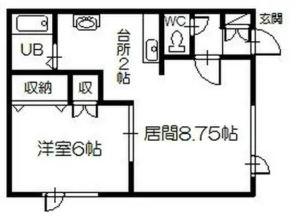 CIELO(1LDK/1階)の間取り写真