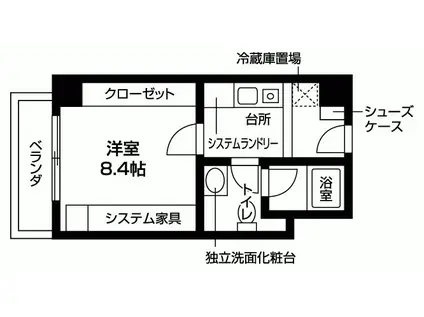 LAKELANDM(1K/6階)の間取り写真