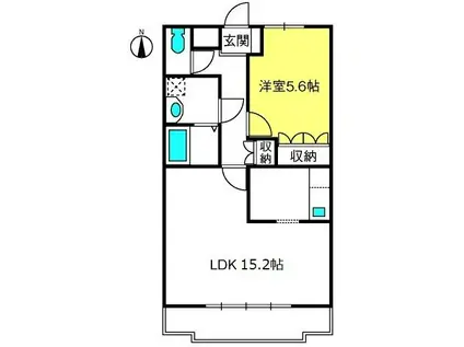 グランチェスタ(1LDK/1階)の間取り写真