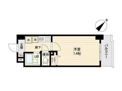 ザ・レジデンス行徳II(1K/2階)の間取り写真