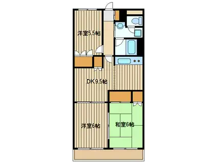シャイニーハウス(3DK/3階)の間取り写真