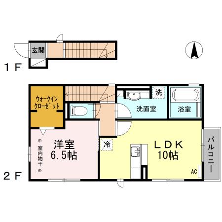 エスペランサ II(1LDK/2階)の間取り写真