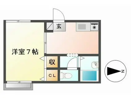 グランドール壱番館(1K/1階)の間取り写真