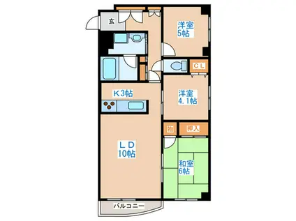 西町北五番館(3LDK/2階)の間取り写真