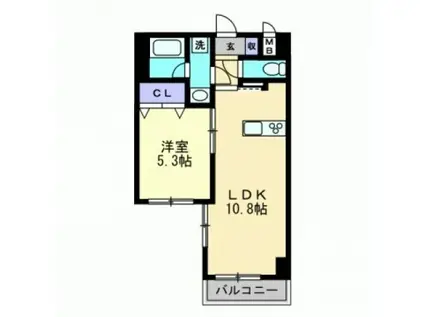 エスコパークヒルズ問屋町(1LDK/9階)の間取り写真