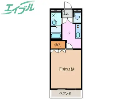 パーソナルIII城西(1K/1階)の間取り写真