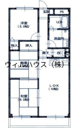 パラストオカザワ(3LDK/3階)の間取り写真
