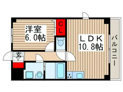 フォレストコート青葉(1LDK/2階)の間取り写真