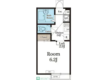 マ・メゾン(1K/2階)の間取り写真