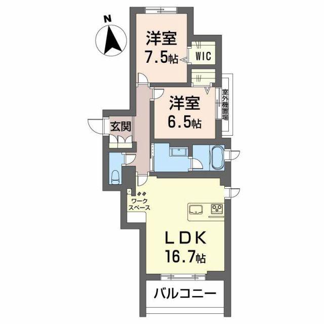CRESTIEQ長谷通(2LDK/4階)の間取り写真