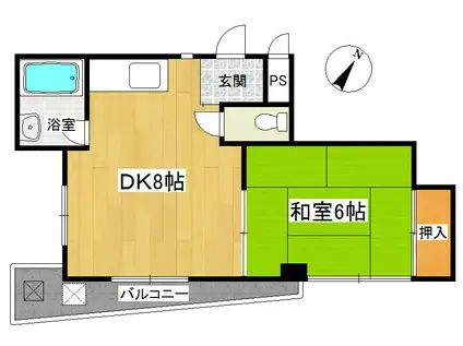 カーサ・ド・ヴァン16(1DK/4階)の間取り写真