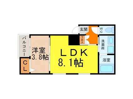 グランコリーヌ(1LDK/2階)の間取り写真