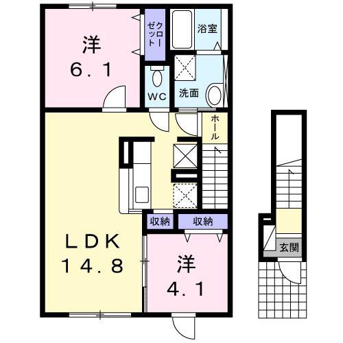 VIVACEII(2LDK/2階)の間取り写真