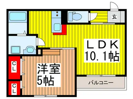 グランルージュ(1LDK/3階)の間取り写真