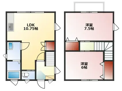 ZAOビューハイツ A棟(2LDK/1階)の間取り写真