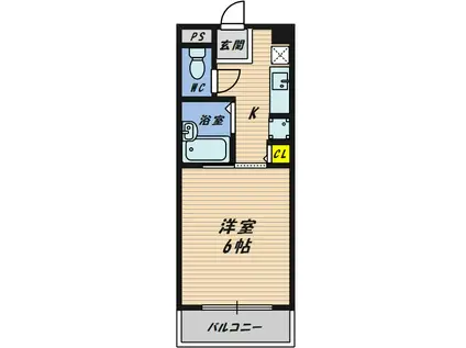 リーデンス関目(1K/3階)の間取り写真