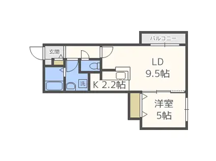 ラ・コーザN10(1LDK/3階)の間取り写真
