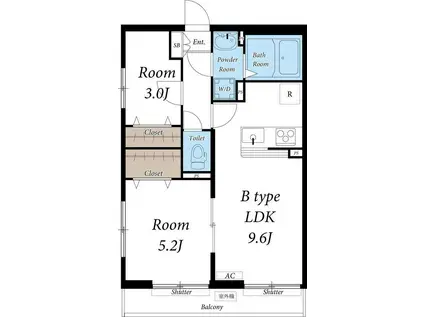 リブリ・プレジール千川(2LDK/3階)の間取り写真