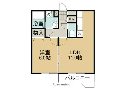 SHELL ROOM(1LDK/3階)の間取り写真