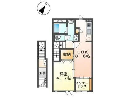 STAGE KS(1LDK/2階)の間取り写真