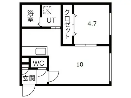 MILL・CREST(1LDK/3階)の間取り写真