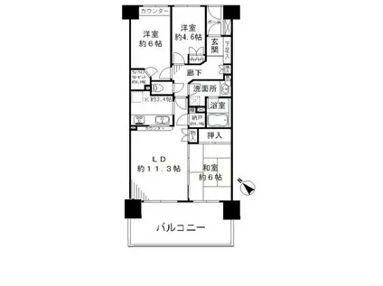 ガーデナヴィルマグノリア市川妙典(3LDK/7階)の間取り写真